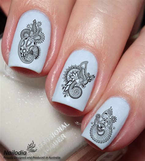 Paisley Nail Art Decals By Nailodia On Etsy Paisley Nail Art Nail