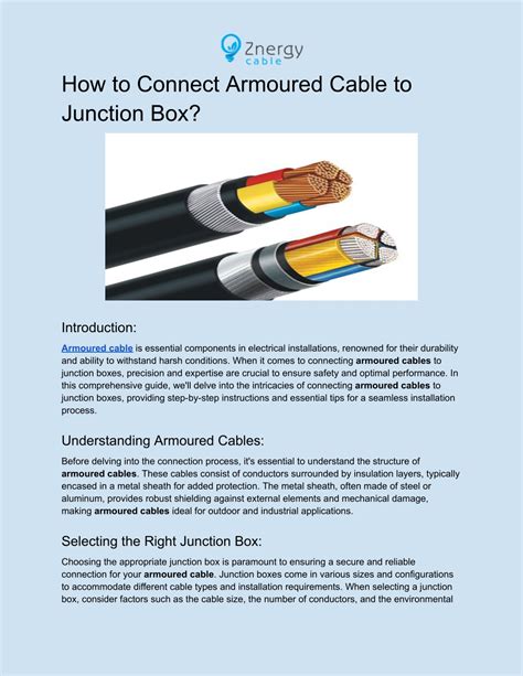 Ppt How To Connect Armoured Cable To Junction Box Powerpoint Presentation Id13018209