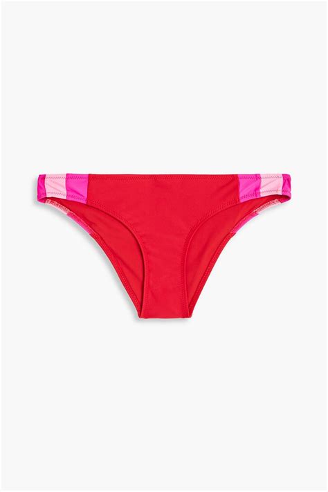 Solid Striped The Elle Color Block Low Rise Bikini Briefs The Outnet