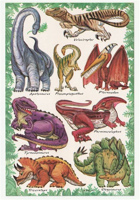 Vintage 1980s 1990s AGC Dinosaur Sticker Sheets, Identification With ...