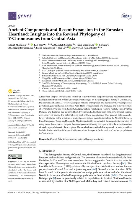 PDF Ancient Components And Recent Expansion In The Eurasian Heartland