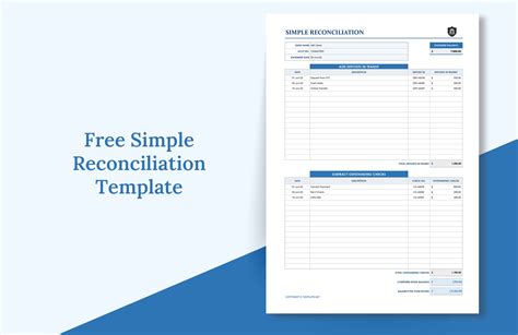 Free Simple Reconciliation Template Excel Google Sheets Template Net