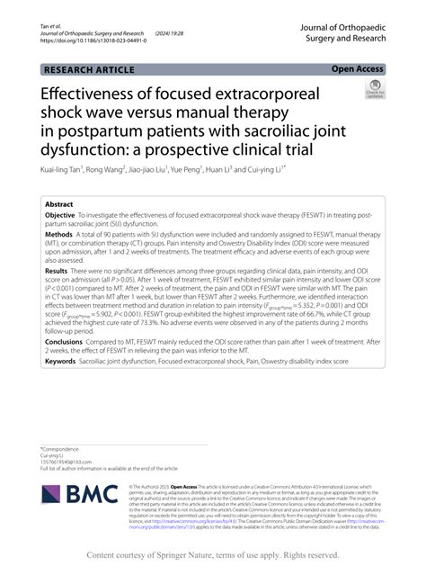 Pdf Effectiveness Of Focused Extracorporeal Shock Wave Versus Manual