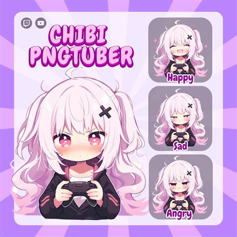 Custom Pngtuber Chibi Pngtuber Model Chibi Emotes Discord Twitch