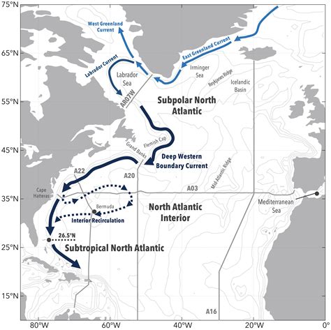 Labrador Sea Map Seas Adjacent To The North Atlantic