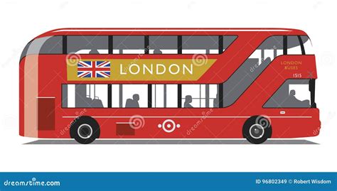 Londy Ski Autobusowy Nowy Routemaster Typ Ilustracja Wektor