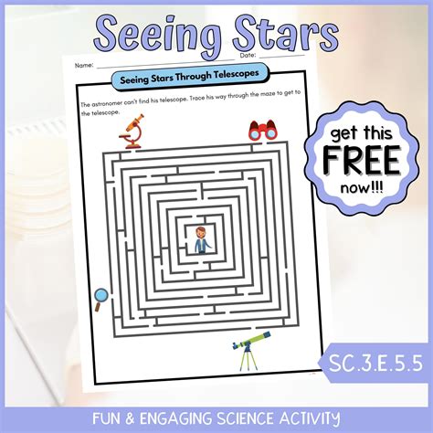 Free Science Maze Stars And Telescopes Fun Game Classful