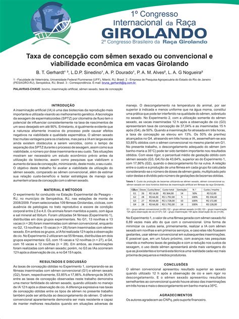 PDF Taxa de concepção sêmen sexado ou convencional e api