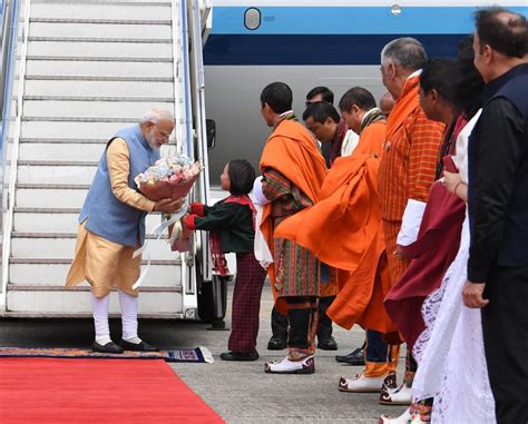 Pm Modi Reaches Bhutan For Two Day Visit