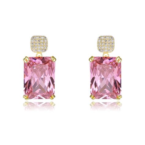 Luxury Pink Dangle Earrings With No Risk Refund