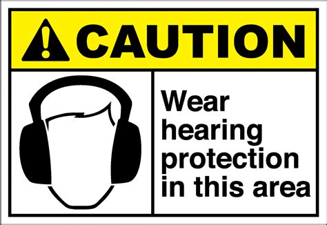 Caution Sign Wear Hearing Protection In This Area