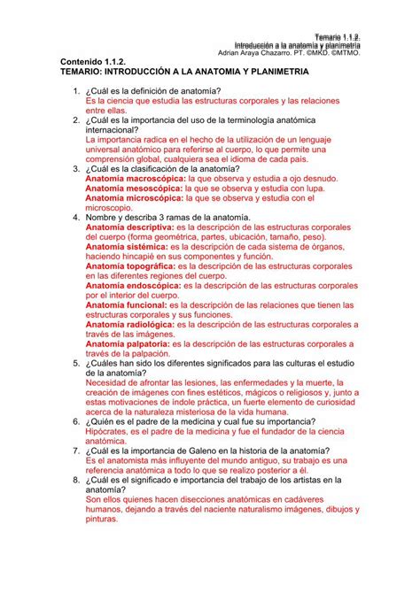 PDF Temario 1 1 2 Introducción a la anatomía y planimetria resuelto