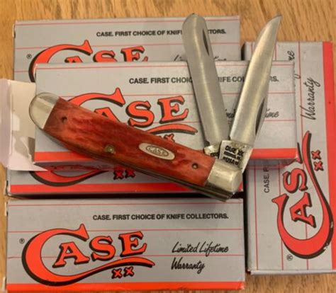 Case Red Mini Trapper Knife Dr6207 Ss Never Used In Original Box Ebay