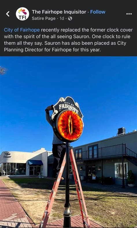 A City Near My Hometown Has The Eye Of Sauron Covering Their Clock