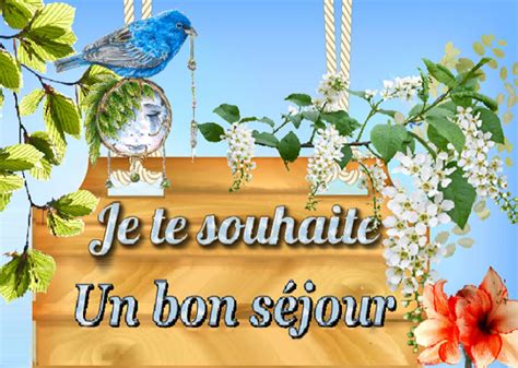 Je Te Souhaite Un Bon S Jour Pancarte Oiseau Fleurs