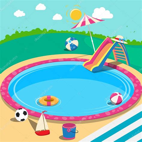 cartoon background  swimming pool stock illustration