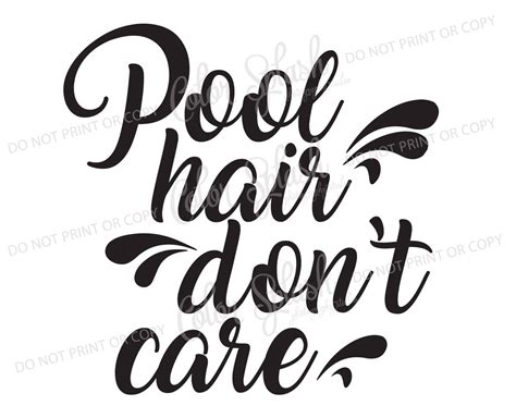 Pool Hair Don T Care Svg Dxf Png Eps Cutting File Etsy