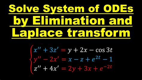 Solve System Of ODEs By Elimination Laplace Transform Method