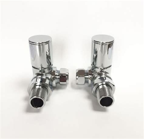 Chrome Corner Radiator Valves Pair