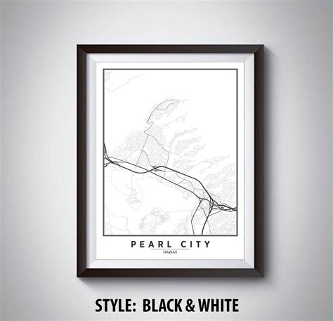 Map of Pearl City, HI Pearl City Map Pearl City Poster Office Décor ...