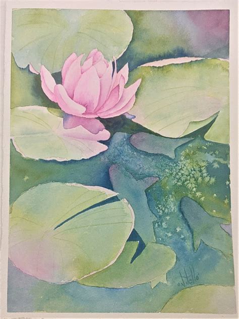 Lily Pads & Fish Pond Watercolor - Etsy