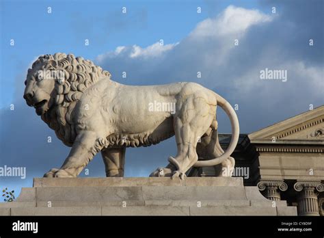 Statue of a lion in Paris Stock Photo - Alamy