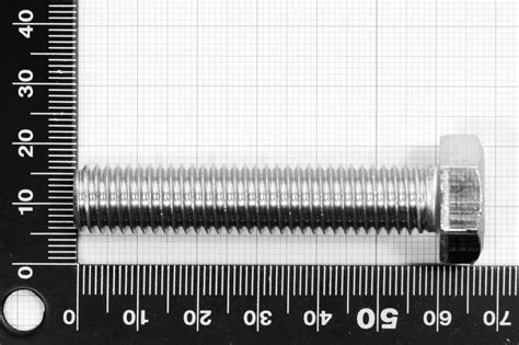 M12x60 Hexagon Cap Screw Fully Threaded DIN 933 Stainless Steel AISI