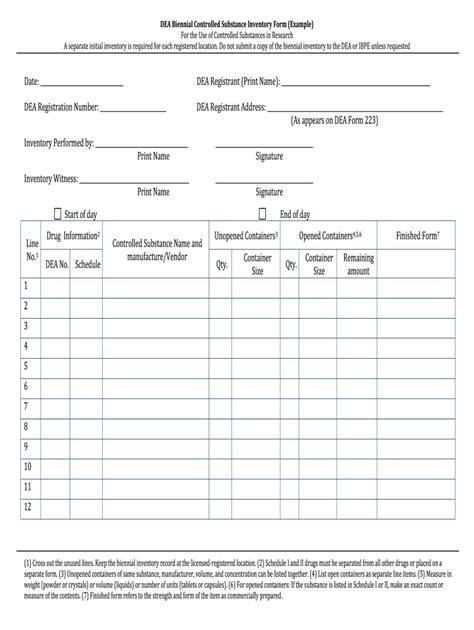 Controlled Substance Inventory Log Pdf Fill Online Printable