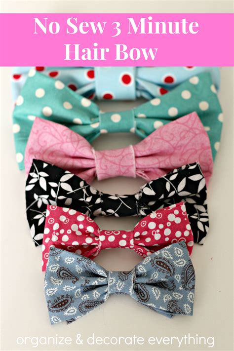 No Sew 3 Minute Hair Bows Diy Hair Bows Fabric Hair Bows Easy Hair Bows