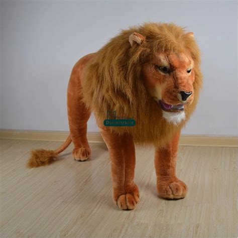 Dorimytrader 125cm X 60cm Large Emulational Animal Lion Plush Toy Kids