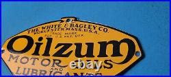 Vintage Oilzum Gasoline Porcelain Gas Motor Oil Lube Service Station