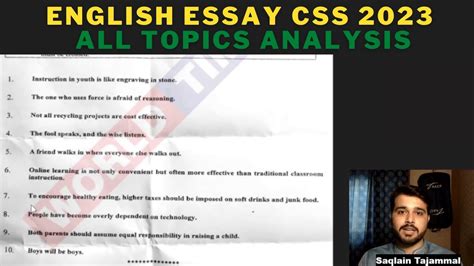 CSS 2023 English Essay Paper Analysis An In Depth Look At The Topics