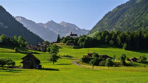 Fondos De Pantalla Suiza Las Monta As Los Alpes El Valle Hierba