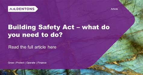 Dentons Building Safety Act What Do You Need To Do