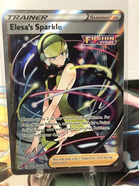 Pokémon TCG Elesa s Sparkle Fusion Strike 260 264 Holo Full Art Trainer