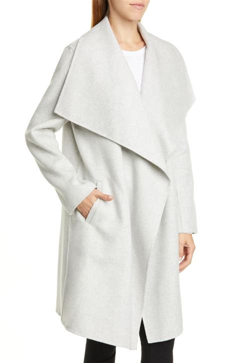 Nordstrom Signature Cascade Collar Double Face Wool And Cashmere Coat