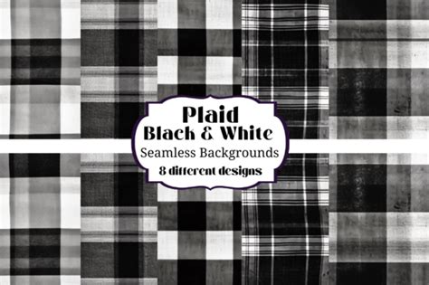 Black & White Plaid Seamless Backgrounds Graphic by Laura Beth Love ...