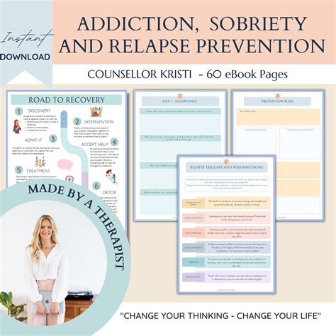 Sobriety Worksheets Therapy Workbook Recovery Aa Addiction Sober