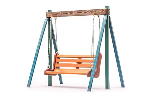 Premium Ai Image Wooden Swing Hanging From A Tree Branch With A Chain