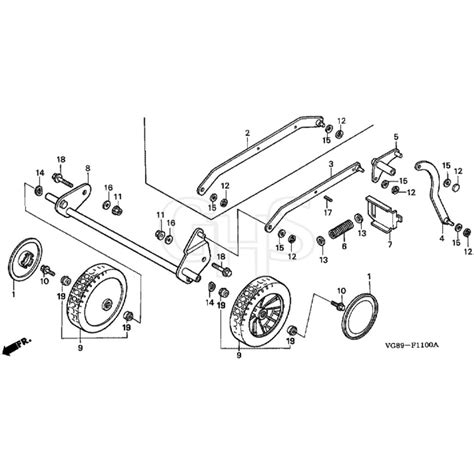 Honda HRB425C SDE MZCF 8000001 8499999 Front Wheel Diagram GHS