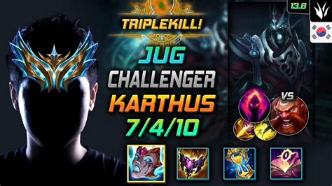 챌린저 정글 카서스 템트리 룬 리안드리 수확 Challenger Karthus Jungle Vs Gragas 롤 Kr