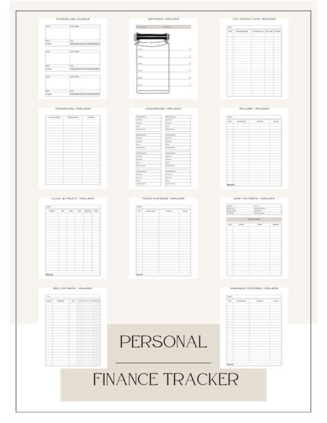 Personal Finance Planner Printable Bundle Goal Tracker, Savings, Income ...