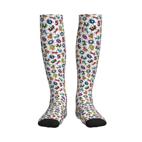 Qokaie Colorful Numbers Drawing Sports Compression Socks - Comfortable