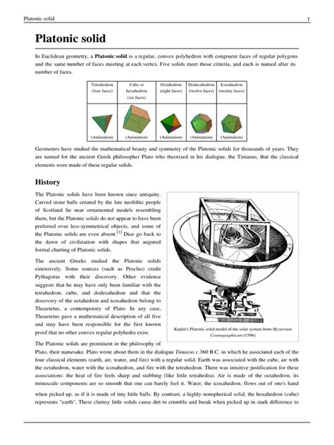 Platonic Solid | PDF | Tetrahedron | Geometric Shapes