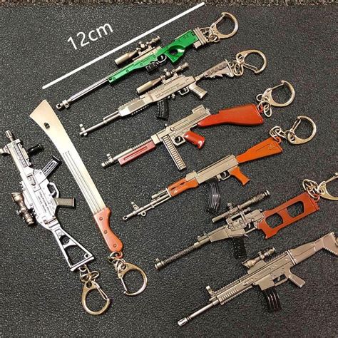 Cm Pubg Mm Weapon Rifle Akm Model Key Chains Ak Toys Gun