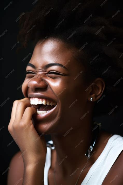 Premium Ai Image A Young Woman Laughing While Talking On A Cellphone