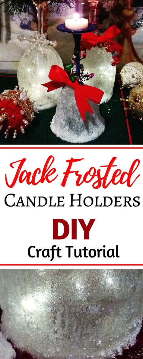 Epsom Salt Frosted Upcycled Candle Holders Tutorial For Christmas Cheap Christmas Crafts Easy