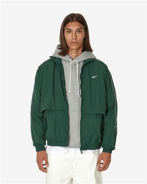 Nike Solo Swoosh Woven Track Jacket Fir In Green For Men Lyst