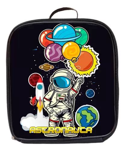 Bolsa Lancheira Térmica Infantil Menino Cor Preto Astronauta 2