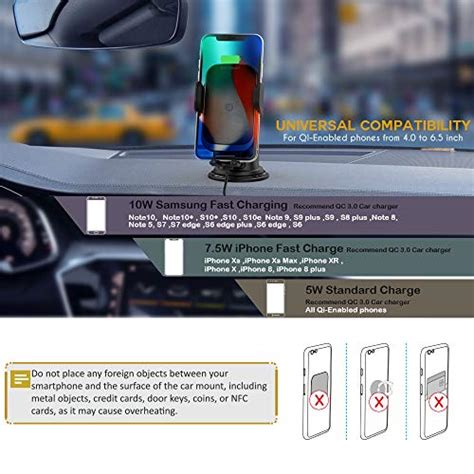 Zeehoo Wireless Car Charger W Qi Fast Charging Auto Clamping Car